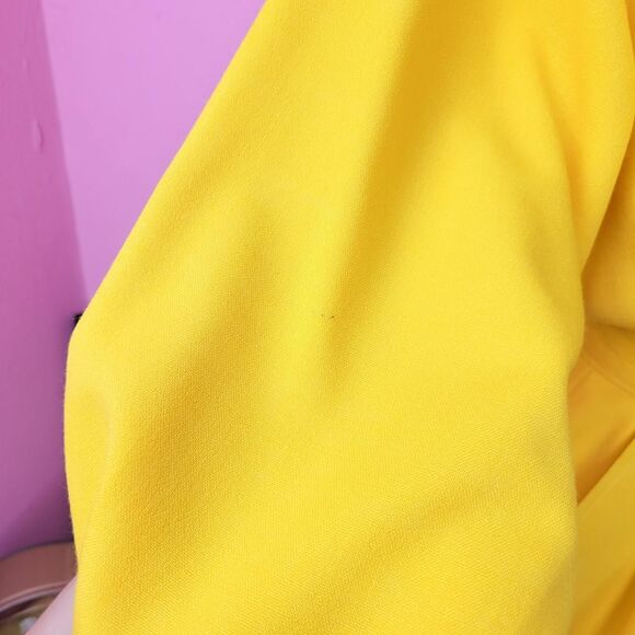 Vintage 80s Bright Yellow Belted Blazer Dress - Picture 6 of 8